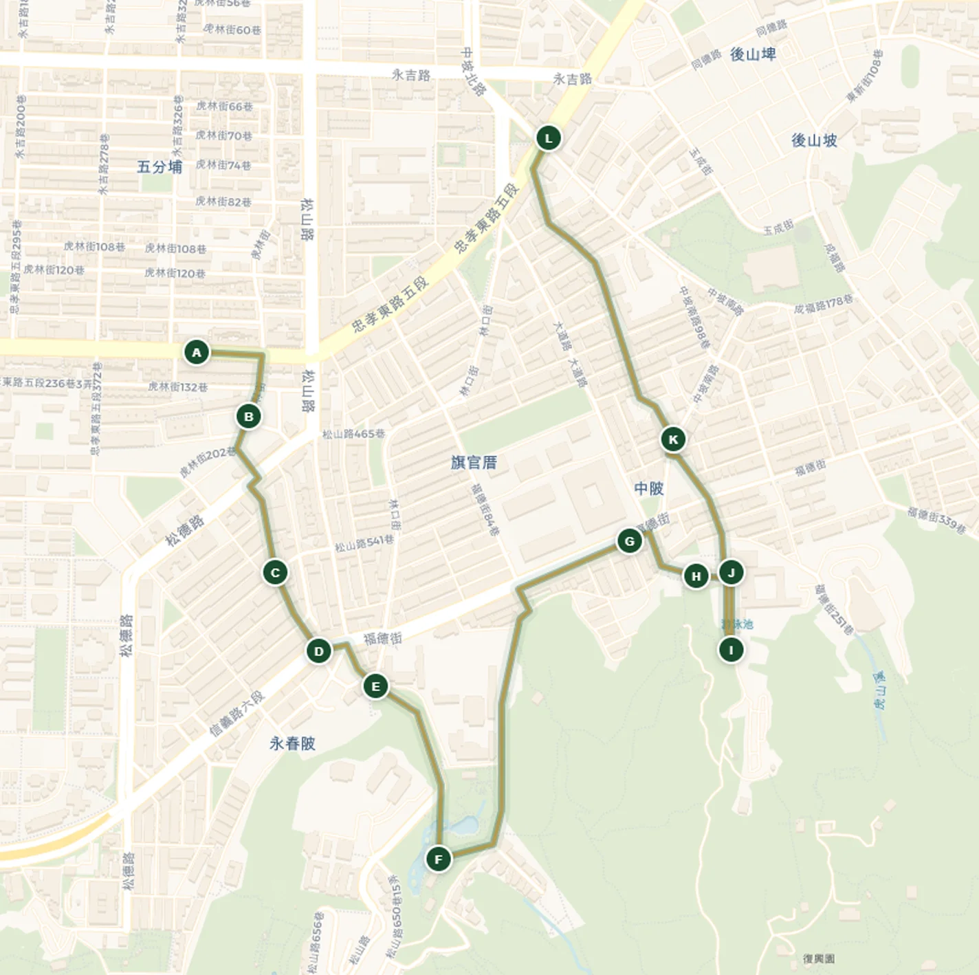 信義區水文密碼道路疊合圖