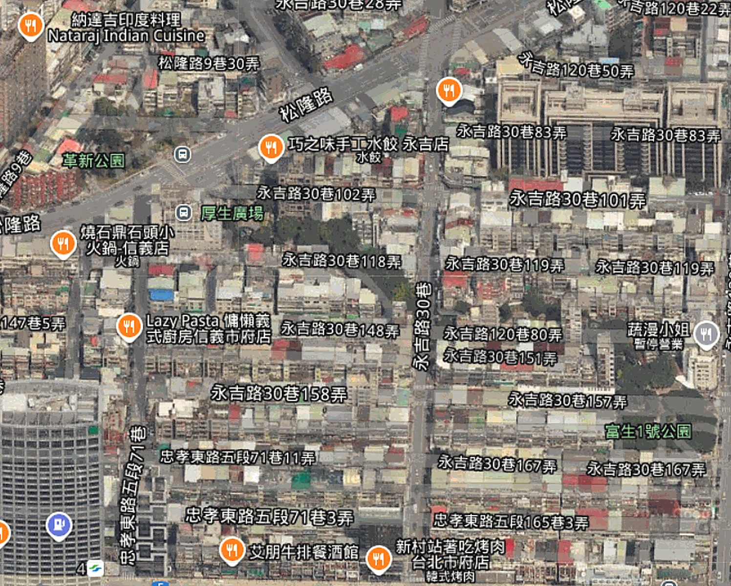 帶狀公園與古河道對照