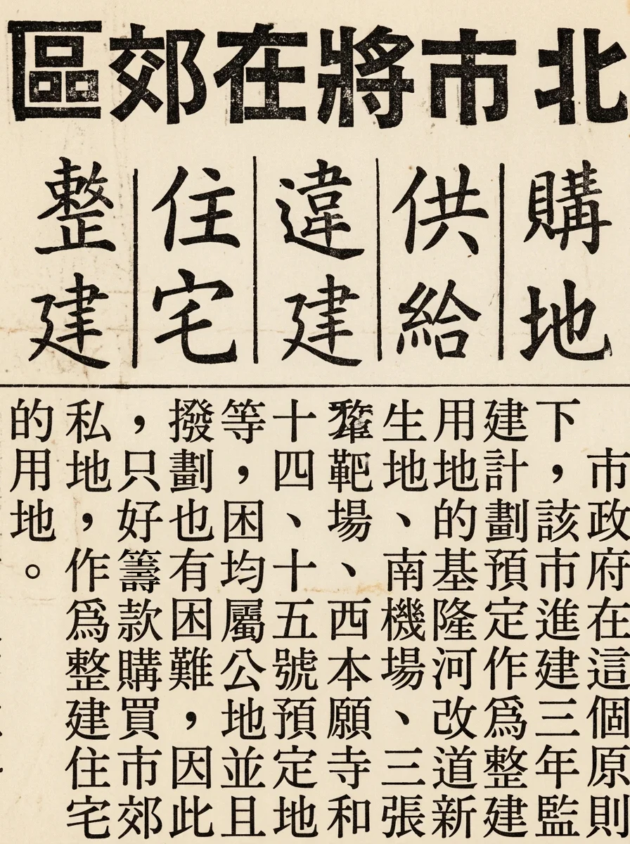 1965年北市府規劃靶場轉住宅用地