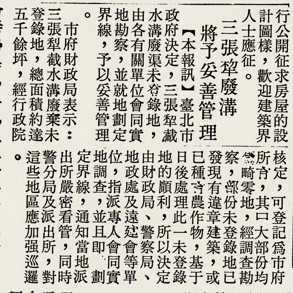 1972年三張犁截水溝整治報導